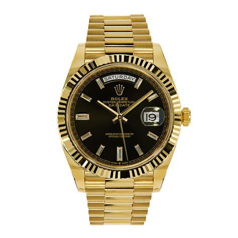 rolex day date gold black